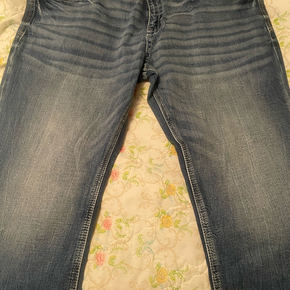 BKE Men's Faded Blue Bootcut Jeans